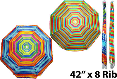 42-inch Colourful Tilting Beach Umbrellas
