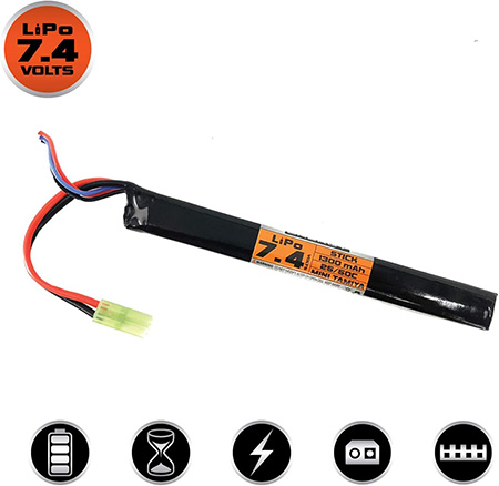 Valken  Canada LiPo 7.4v 1300mAh Rechargeable Airsoft Battery Stick