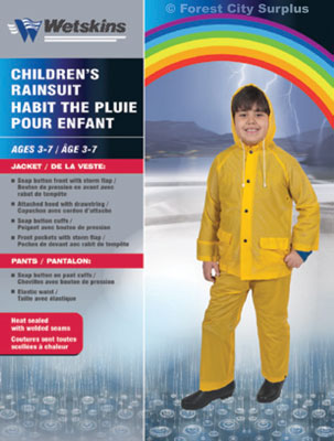Wetskins® Children's Yellow Rainsuits