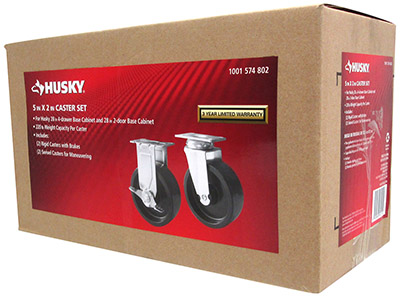 Husky  5-Inch Swivel and Fixed Casters 4-Pack